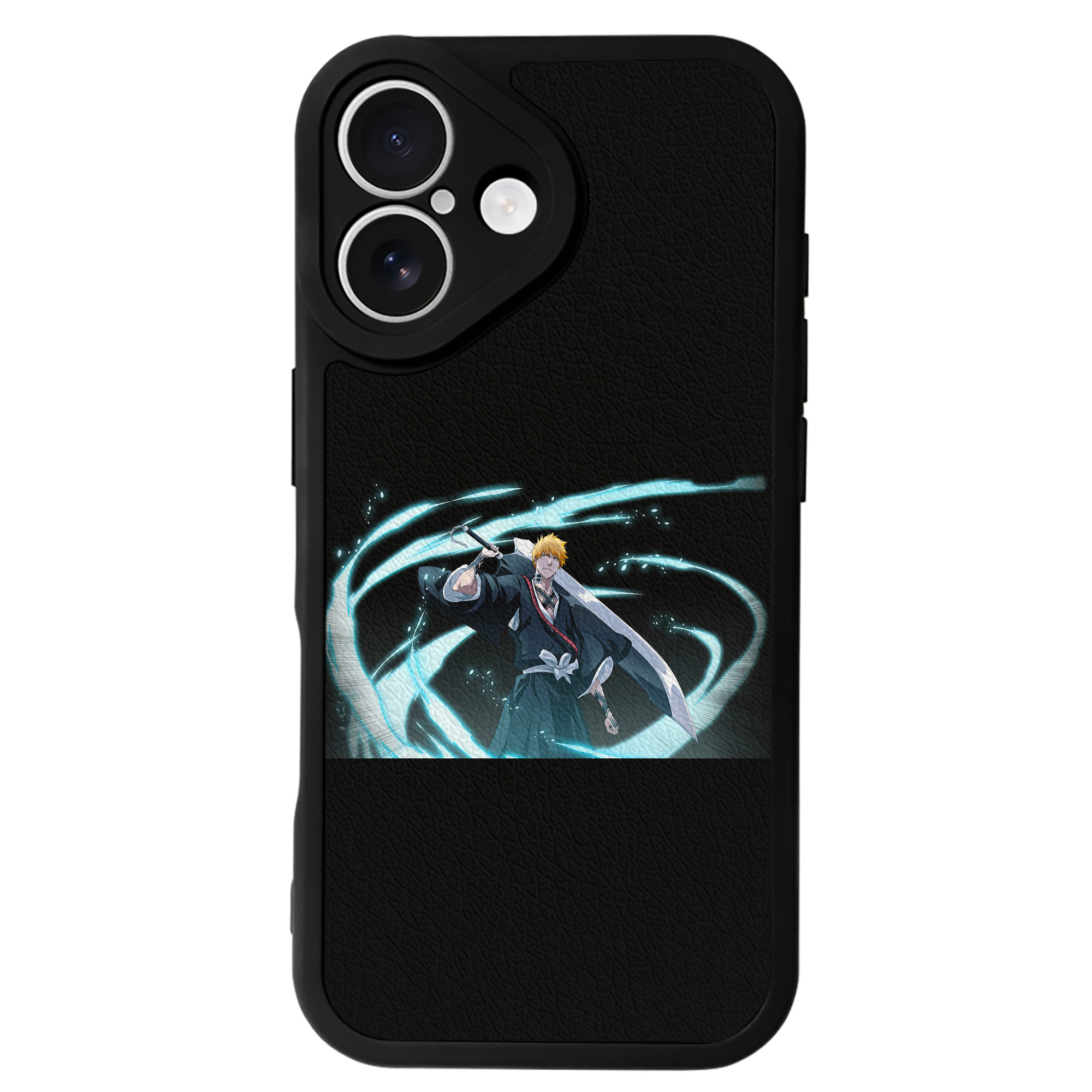 ブリーチ 黒崎一護（くろさき いちご）BLEACH Kurosaki Ichigo 【iPhone 16シリーズ対応】シリコンスマホケース（レザー調） 材質：シリコン